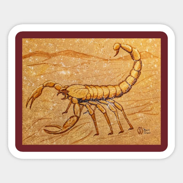 Scorpion poised to strike Sticker by Matt Starr Fine Art